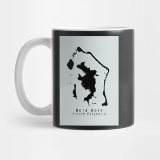 Bora Bora French Polynesia Island Map dark Mug